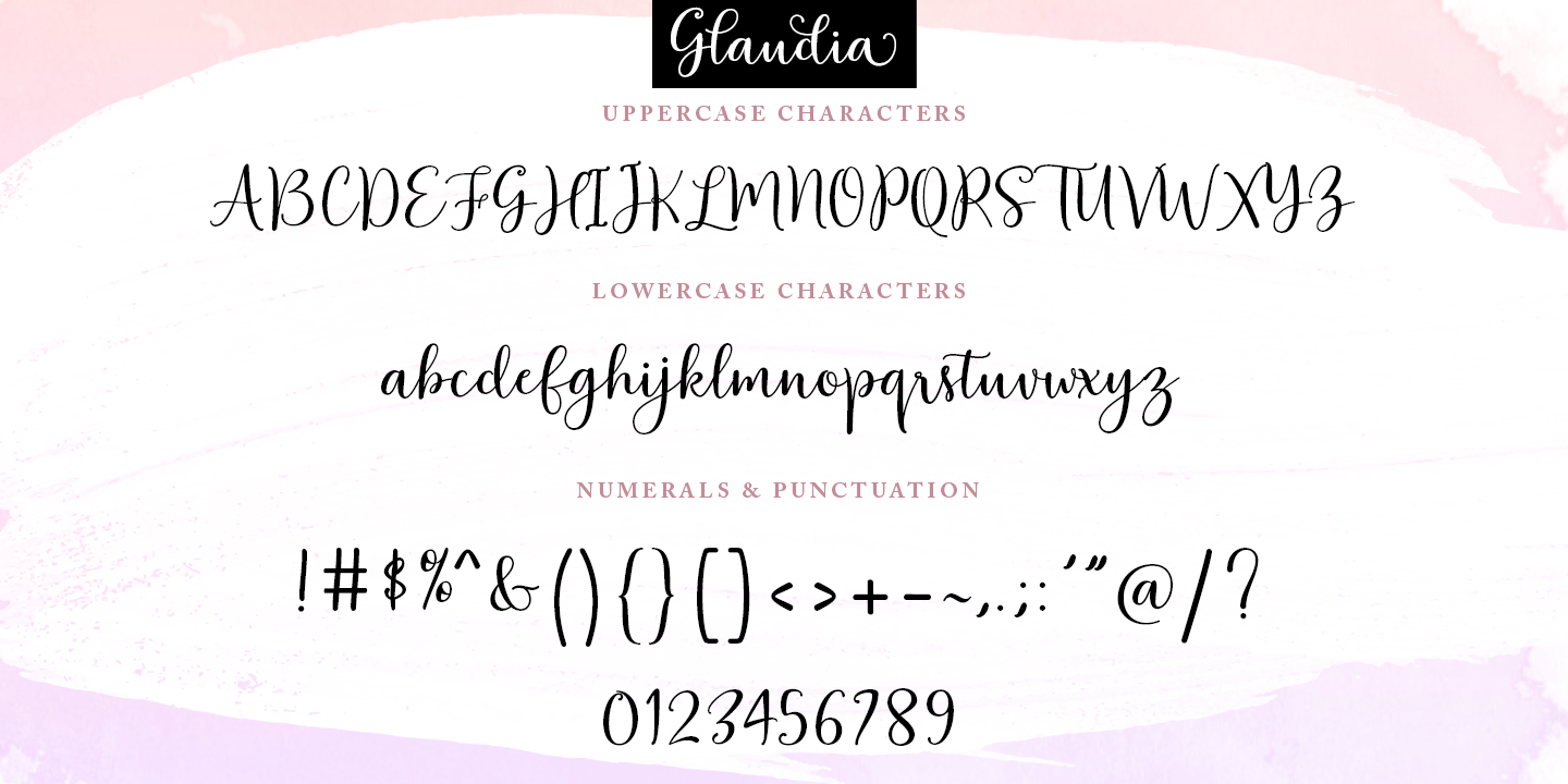 Пример шрифта Glaudia Script #5